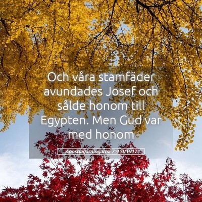Picture 05 - Apostlagärningarna 7:9 SV1917 - Och våra stamfäder avundades Josef och sålde - Bible Verse Picture