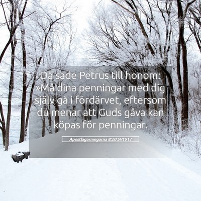 Picture 05 - Apostlagärningarna 8:20 SV1917 - Då sade Petrus till honom: »Må dina penningar - Bible Verse Picture