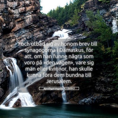 Picture 05 - Apostlagärningarna 9:2 SV1917 - och utbad sig av honom brev till synagogorna i - Bible Verse Picture
