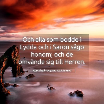 Picture 05 - Apostlagärningarna 9:35 SV1917 - Och alla som bodde i Lydda och i Saron sågo - Bible Verse Picture