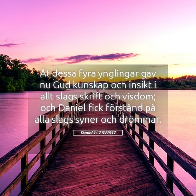 Picture 05 - Daniel 1:17 SV1917 - Åt dessa fyra ynglingar gav nu Gud kunskap och - Bible Verse Picture