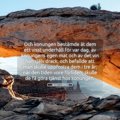 Picture 05 - Daniel 1:5 SV1917 - Och konungen bestämde åt dem ett visst - Bible Verse Picture