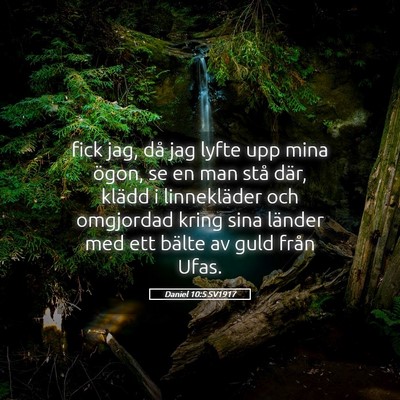 Picture 05 - Daniel 10:5 SV1917 - fick jag, då jag lyfte upp mina ögon, se en man - Bible Verse Picture