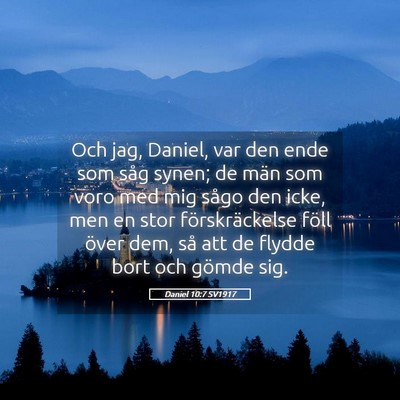 Picture 05 - Daniel 10:7 SV1917 - Och jag, Daniel, var den ende som såg synen; de - Bible Verse Picture