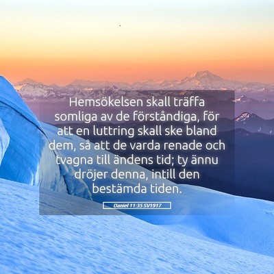 Picture 05 - Daniel 11:35 SV1917 - Hemsökelsen skall träffa somliga av de - Bible Verse Picture