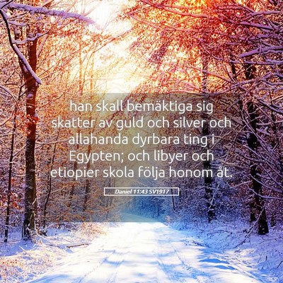 Picture 05 - Daniel 11:43 SV1917 - han skall bemäktiga sig skatter av guld och - Bible Verse Picture