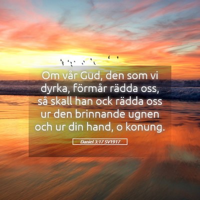 Picture 05 - Daniel 3:17 SV1917 - Om vår Gud, den som vi dyrka, förmår rädda - Bible Verse Picture