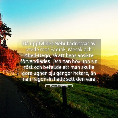 Picture 05 - Daniel 3:19 SV1917 - Då uppfylldes Nebukadnessar av vrede mot Sadrak, - Bible Verse Picture