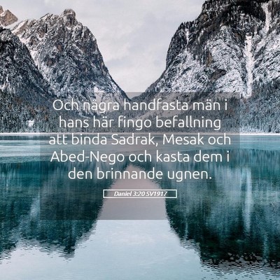 Picture 05 - Daniel 3:20 SV1917 - Och några handfasta män i hans här fingo - Bible Verse Picture