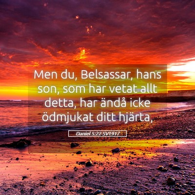 Picture 05 - Daniel 5:22 SV1917 - Men du, Belsassar, hans son, som har vetat allt - Bible Verse Picture