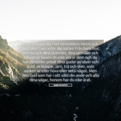 Picture 05 - Daniel 5:23 SV1917 - utan förhävt dig mot himmelens Herre och låtit - Bible Verse Picture