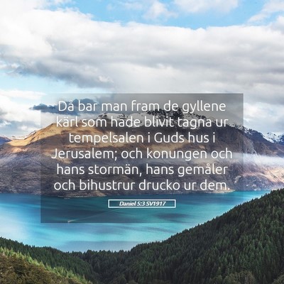 Picture 05 - Daniel 5:3 SV1917 - Då bar man fram de gyllene kärl som hade blivit - Bible Verse Picture