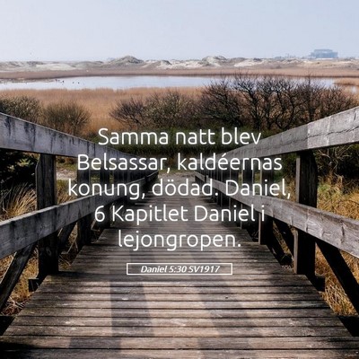 Picture 05 - Daniel 5:30 SV1917 - Samma natt blev Belsassar, kaldéernas konung, - Bible Verse Picture