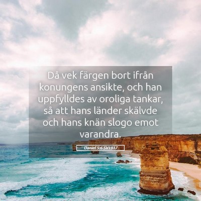 Picture 05 - Daniel 5:6 SV1917 - Då vek färgen bort ifrån konungens ansikte, - Bible Verse Picture