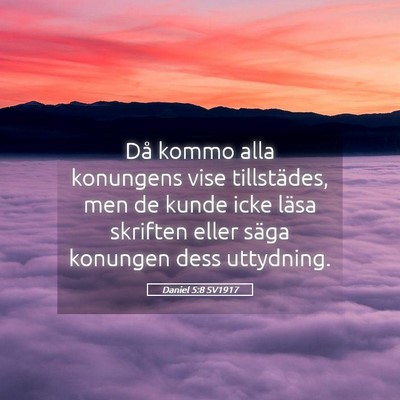 Picture 05 - Daniel 5:8 SV1917 - Då kommo alla konungens vise tillstädes, men de - Bible Verse Picture