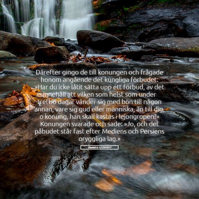 Picture 05 - Daniel 6:12 SV1917 - Därefter gingo de till konungen och frågade - Bible Verse Picture