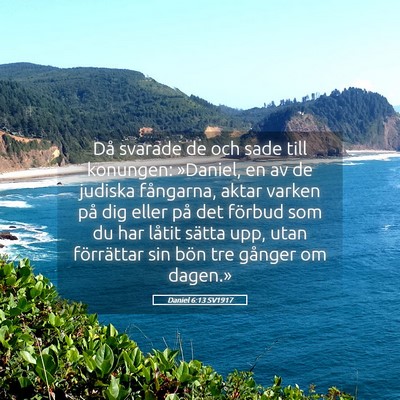 Picture 05 - Daniel 6:13 SV1917 - Då svarade de och sade till konungen: »Daniel, - Bible Verse Picture