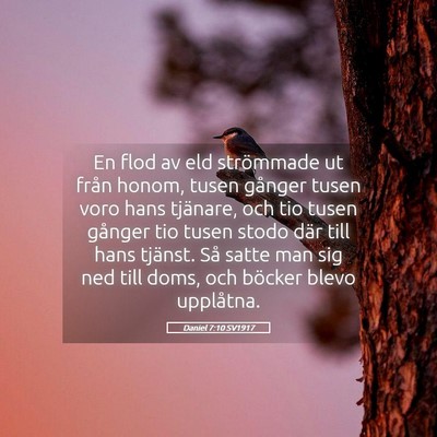 Picture 05 - Daniel 7:10 SV1917 - En flod av eld strömmade ut från honom, tusen - Bible Verse Picture