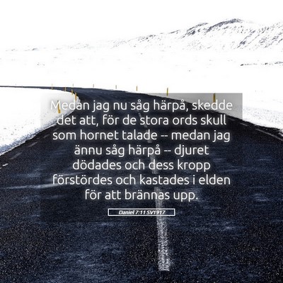 Picture 05 - Daniel 7:11 SV1917 - Medan jag nu såg härpå, skedde det att, för - Bible Verse Picture