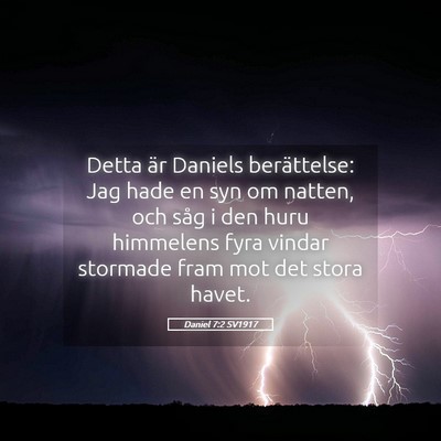 Picture 05 - Daniel 7:2 SV1917 - Detta är Daniels berättelse: Jag hade en syn om - Bible Verse Picture