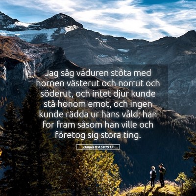 Picture 05 - Daniel 8:4 SV1917 - Jag såg väduren stöta med hornen västerut och - Bible Verse Picture