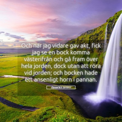 Picture 05 - Daniel 8:5 SV1917 - Och när jag vidare gav akt, fick jag se en bock - Bible Verse Picture