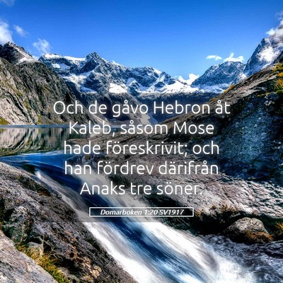 Picture 05 - Domarboken 1:20 SV1917 - Och de gåvo Hebron åt Kaleb, såsom Mose hade - Bible Verse Picture