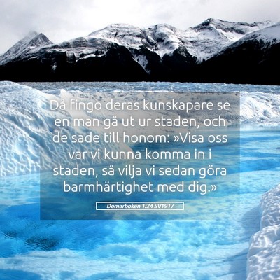 Picture 05 - Domarboken 1:24 SV1917 - Då fingo deras kunskapare se en man gå ut ur - Bible Verse Picture