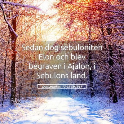 Picture 05 - Domarboken 12:12 SV1917 - Sedan dog sebuloniten Elon och blev begraven i - Bible Verse Picture
