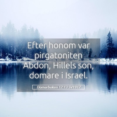 Picture 05 - Domarboken 12:13 SV1917 - Efter honom var pirgatoniten Abdon, Hillels son, - Bible Verse Picture