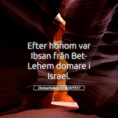 Picture 05 - Domarboken 12:8 SV1917 - Efter honom var Ibsan från Bet-Lehem domare i - Bible Verse Picture