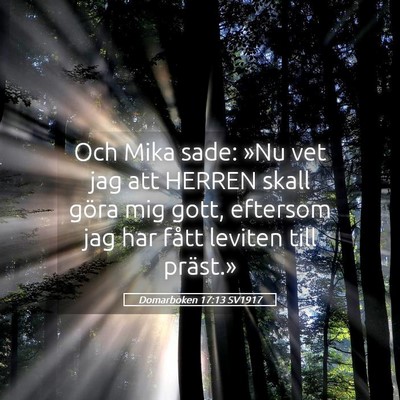Picture 05 - Domarboken 17:13 SV1917 - Och Mika sade: »Nu vet jag att HERREN skall - Bible Verse Picture