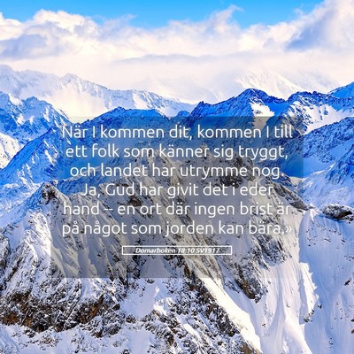 Picture 05 - Domarboken 18:10 SV1917 - När I kommen dit, kommen I till ett folk som - Bible Verse Picture
