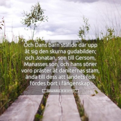 Picture 05 - Domarboken 18:30 SV1917 - Och Dans barn ställde där upp åt sig den - Bible Verse Picture