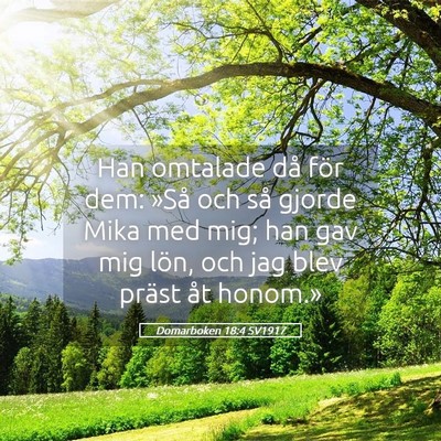 Picture 05 - Domarboken 18:4 SV1917 - Han omtalade då för dem: »Så och så gjorde - Bible Verse Picture