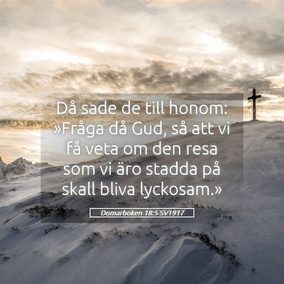 Picture 05 - Domarboken 18:5 SV1917 - Då sade de till honom: »Fråga då Gud, så att - Bible Verse Picture