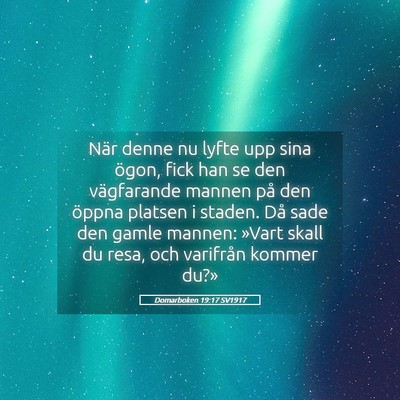 Picture 05 - Domarboken 19:17 SV1917 - När denne nu lyfte upp sina ögon, fick han se - Bible Verse Picture