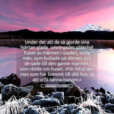 Picture 05 - Domarboken 19:22 SV1917 - Under det att de så gjorde sina hjärtan glada, - Bible Verse Picture