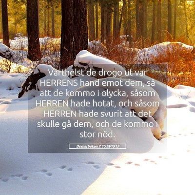 Picture 05 - Domarboken 2:15 SV1917 - Varthelst de drogo ut var HERRENS hand emot dem, - Bible Verse Picture