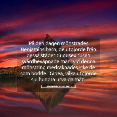 Picture 05 - Domarboken 20:15 SV1917 - På den dagen mönstrades Benjamins barn, de - Bible Verse Picture