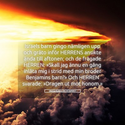 Picture 05 - Domarboken 20:23 SV1917 - Israels barn gingo nämligen upp och gräto - Bible Verse Picture