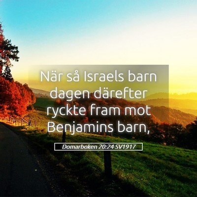 Picture 05 - Domarboken 20:24 SV1917 - När så Israels barn dagen därefter ryckte fram - Bible Verse Picture