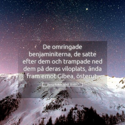 Picture 05 - Domarboken 20:43 SV1917 - De omringade benjaminiterna, de satte efter dem - Bible Verse Picture