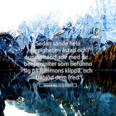 Picture 05 - Domarboken 21:13 SV1917 - Sedan sände hela menigheten åstad och - Bible Verse Picture