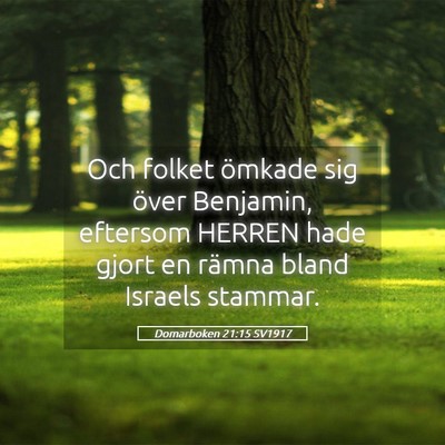 Picture 05 - Domarboken 21:15 SV1917 - Och folket ömkade sig över Benjamin, eftersom - Bible Verse Picture