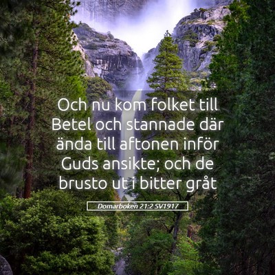 Picture 05 - Domarboken 21:2 SV1917 - Och nu kom folket till Betel och stannade där - Bible Verse Picture