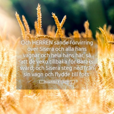 Picture 05 - Domarboken 4:15 SV1917 - Och HERREN sände förvirring över Sisera och - Bible Verse Picture
