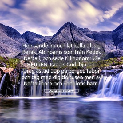 Picture 05 - Domarboken 4:6 SV1917 - Hon sände nu och lät kalla till sig Barak, - Bible Verse Picture