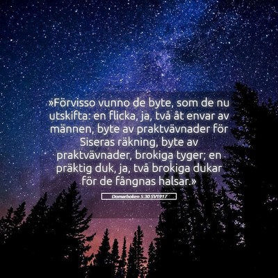 Picture 05 - Domarboken 5:30 SV1917 - »Förvisso vunno de byte, som de nu utskifta: en - Bible Verse Picture