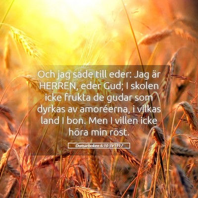 Picture 05 - Domarboken 6:10 SV1917 - Och jag sade till eder: Jag är HERREN, eder Gud; - Bible Verse Picture